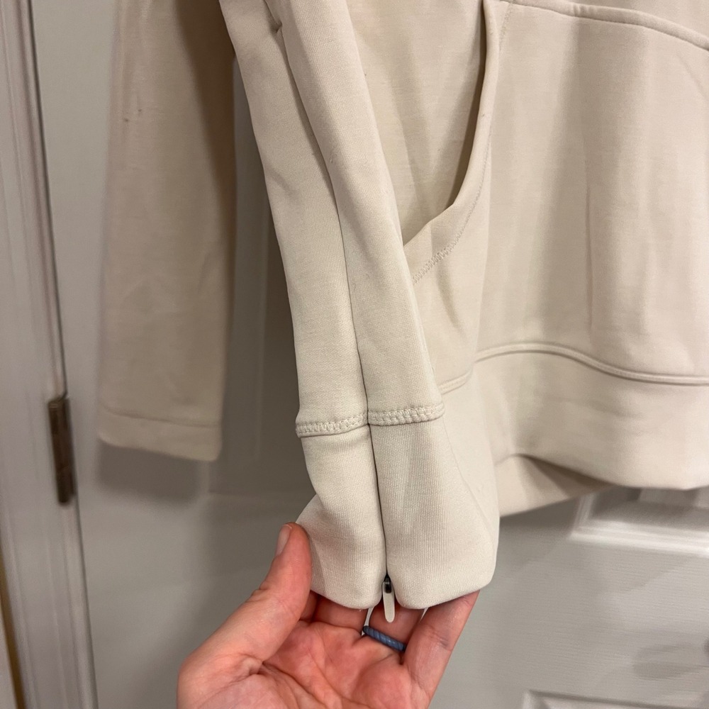VSX Victoria's Secret Women XS Cream Quarter Zip Pullover Sweatshirt Side Zips - Picture 4 of 10